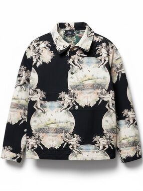Rebel Vengeance Tapestry Jacket w/ A Cherub & Oasis Print Men’s Size Large NWT
